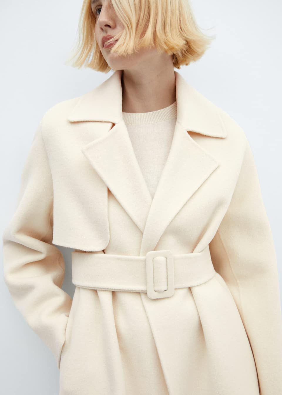 Wool coat with handmade belt - Laurel Morgan