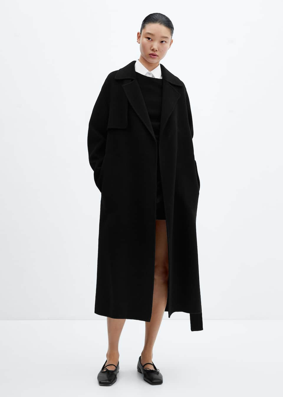 Wool coat with handmade belt - Laurel Morgan