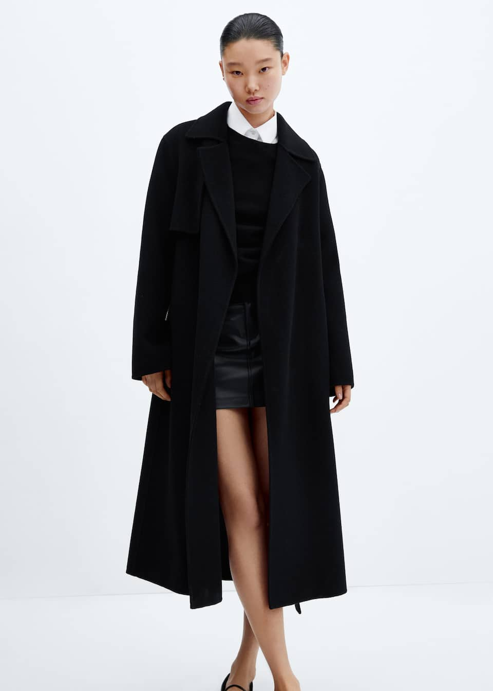 Wool coat with handmade belt - Laurel Morgan