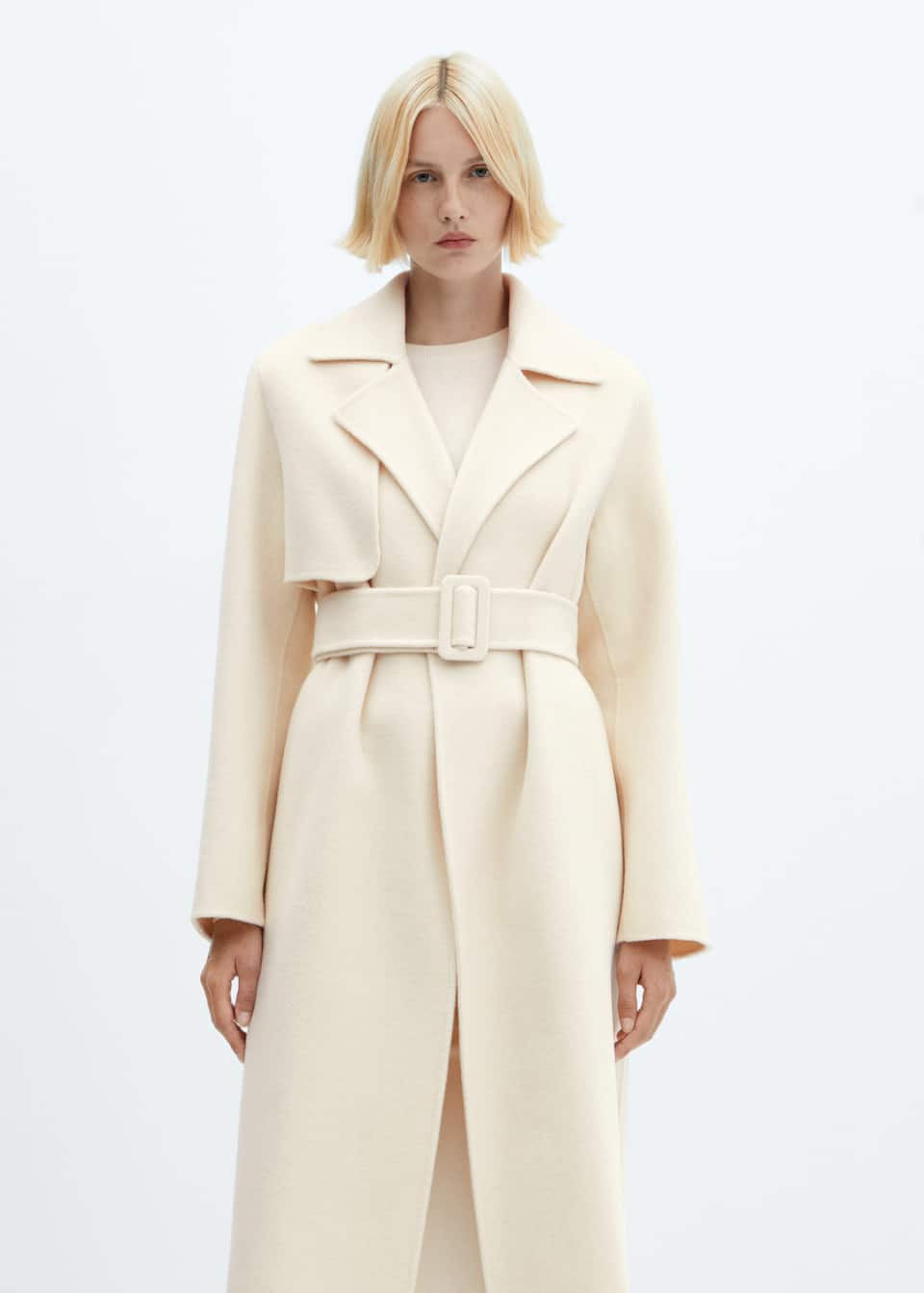 Wool coat with handmade belt - Laurel Morgan