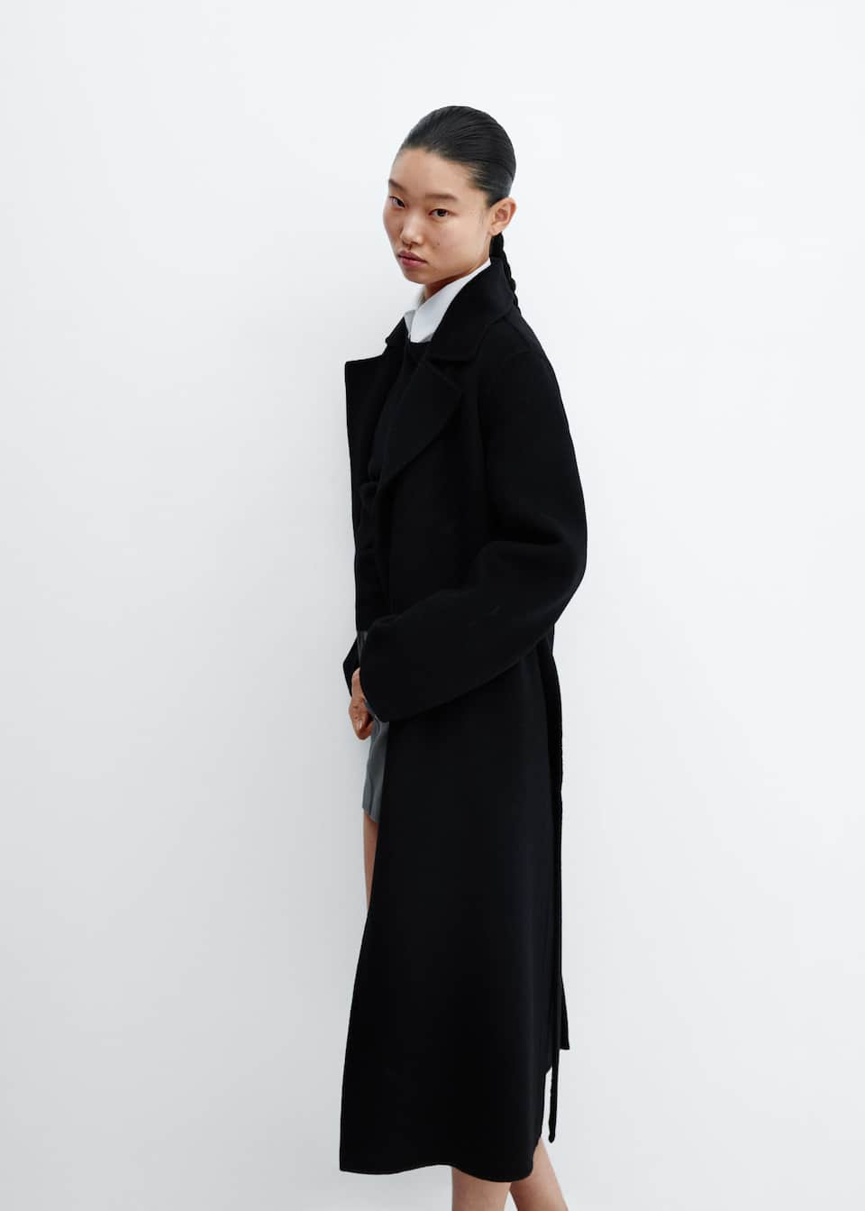 Wool coat with handmade belt - Laurel Morgan