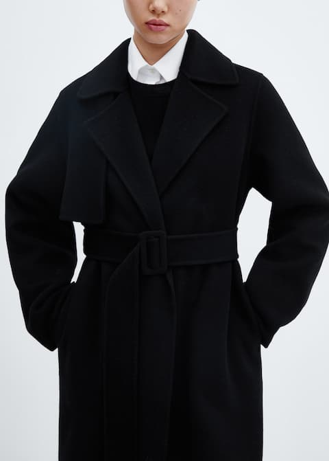 Wool coat with handmade belt - Laurel Morgan