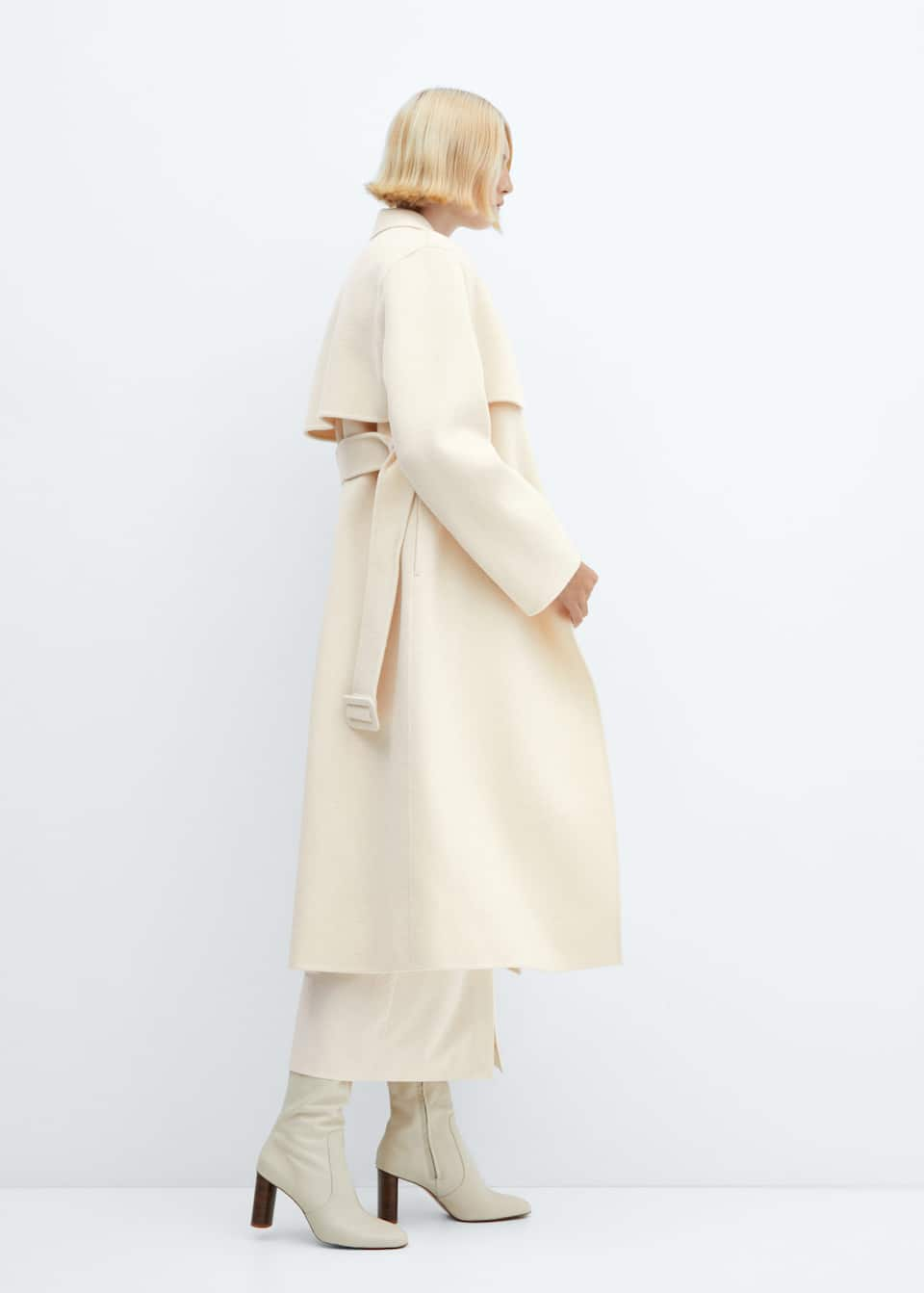 Wool coat with handmade belt - Laurel Morgan