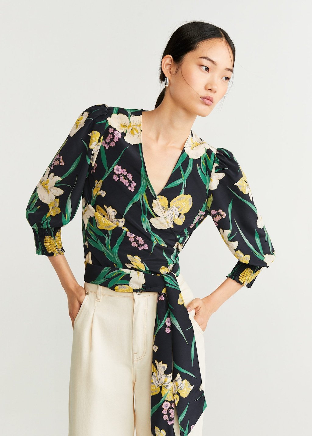 Wrap floral blouse - Laurel Morgan