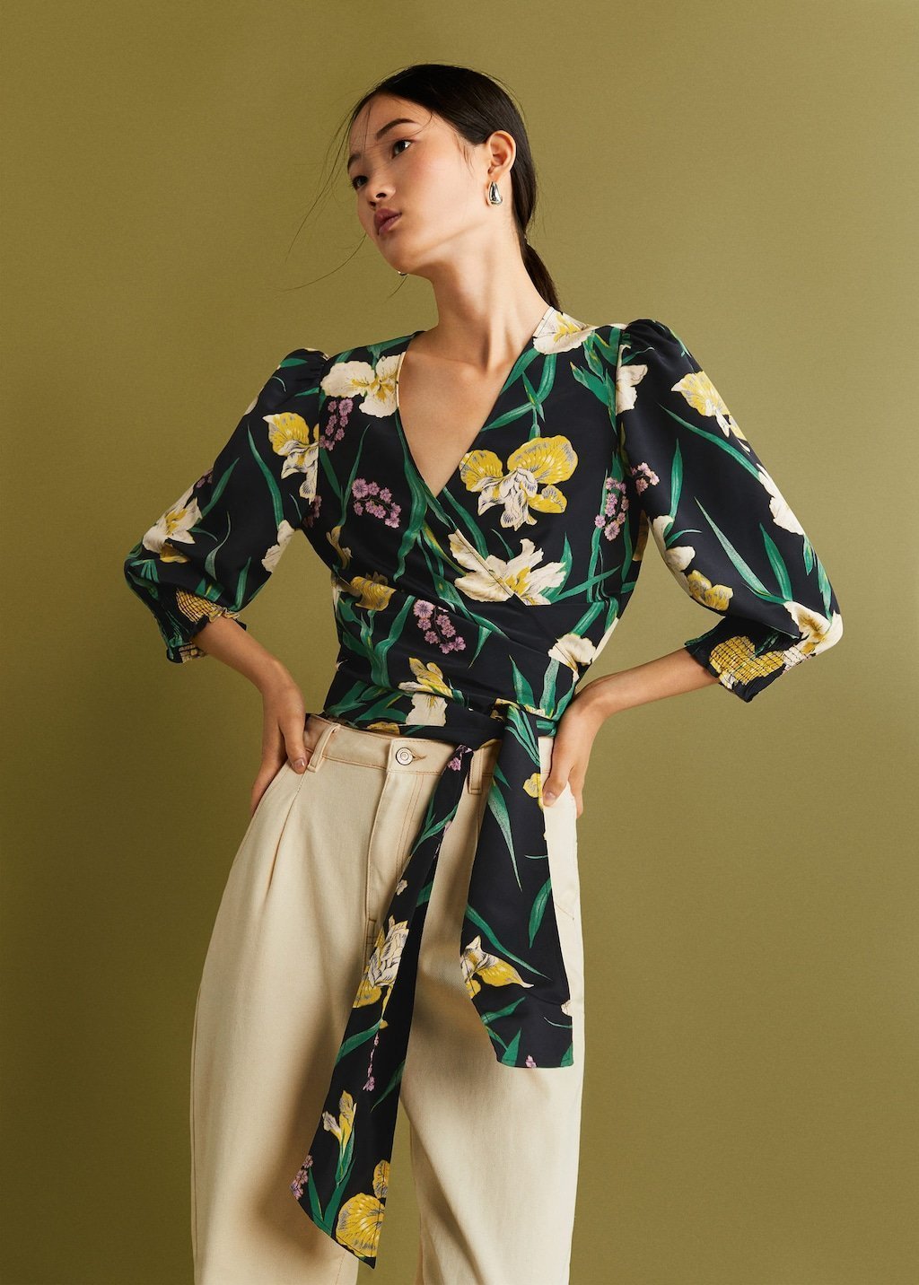 Wrap floral blouse - Laurel Morgan