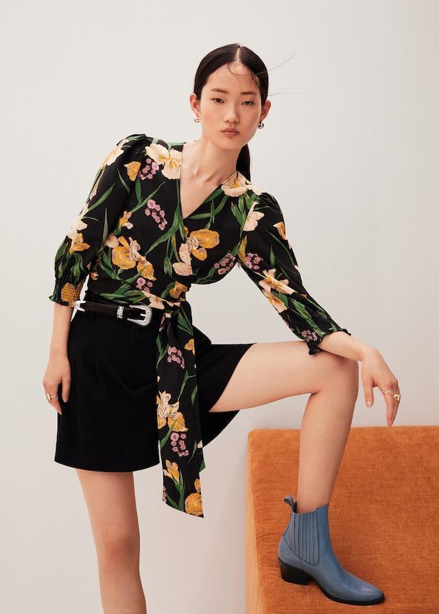 Wrap floral blouse - Laurel Morgan