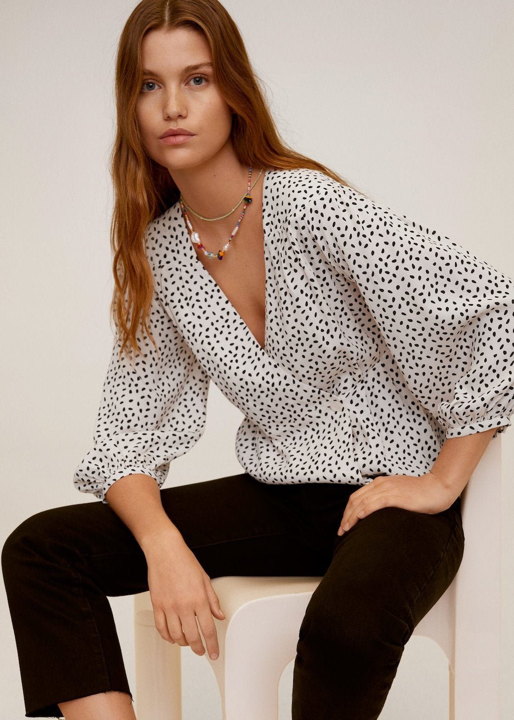 Wrap printed blouse - Laurel Morgan