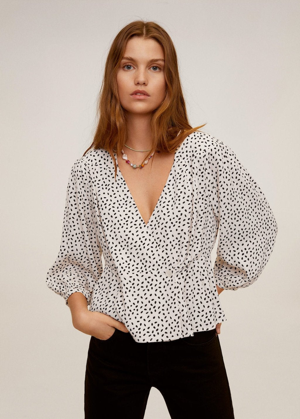 Wrap printed blouse - Laurel Morgan