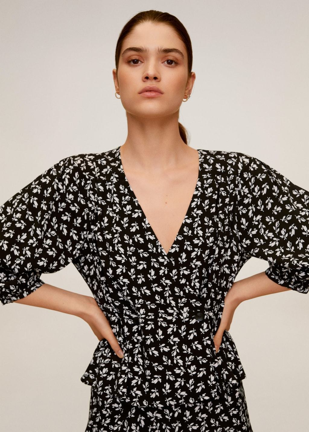 Wrap printed blouse - Laurel Morgan