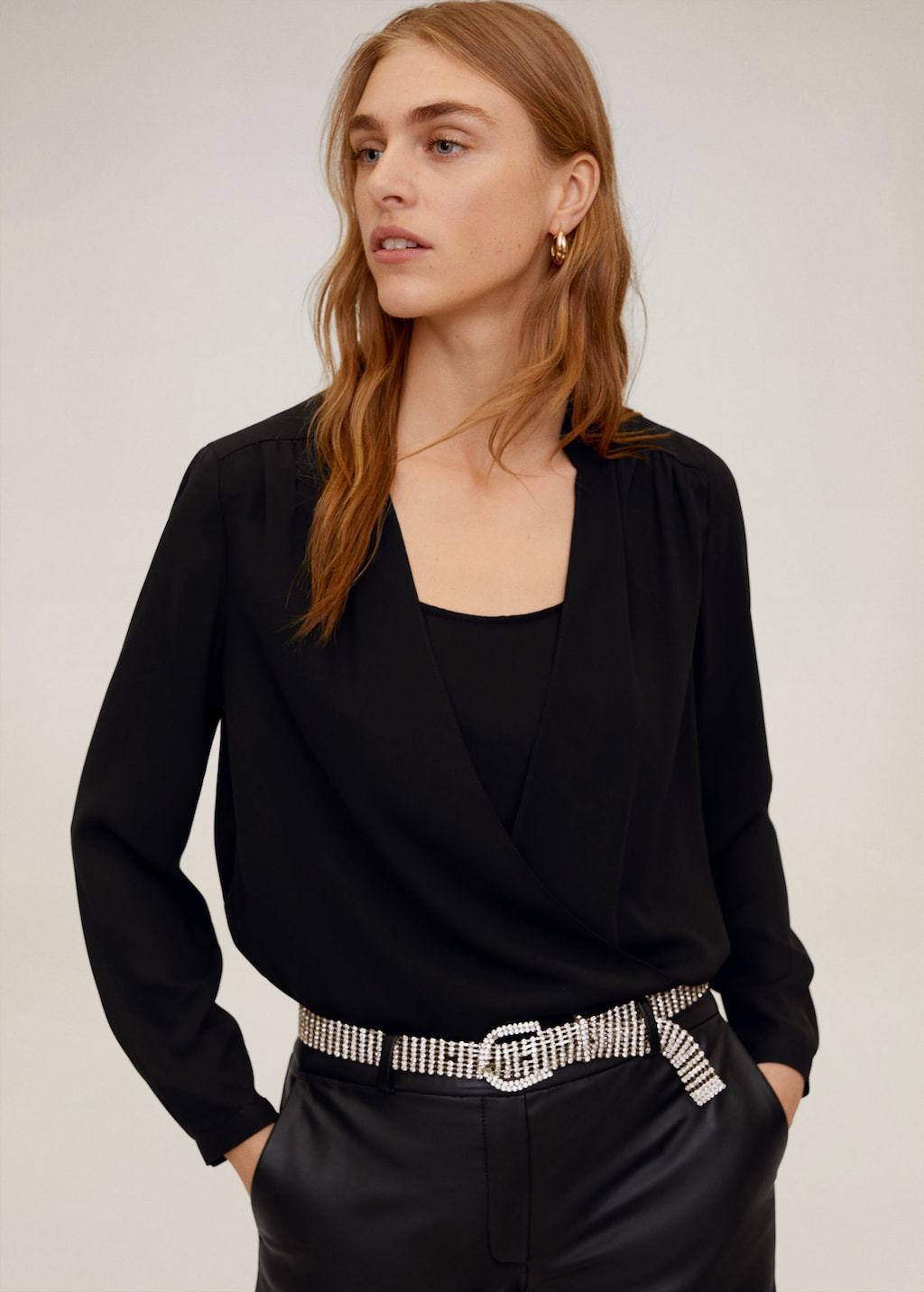 Wrap V-neckline blouse - Laurel Morgan