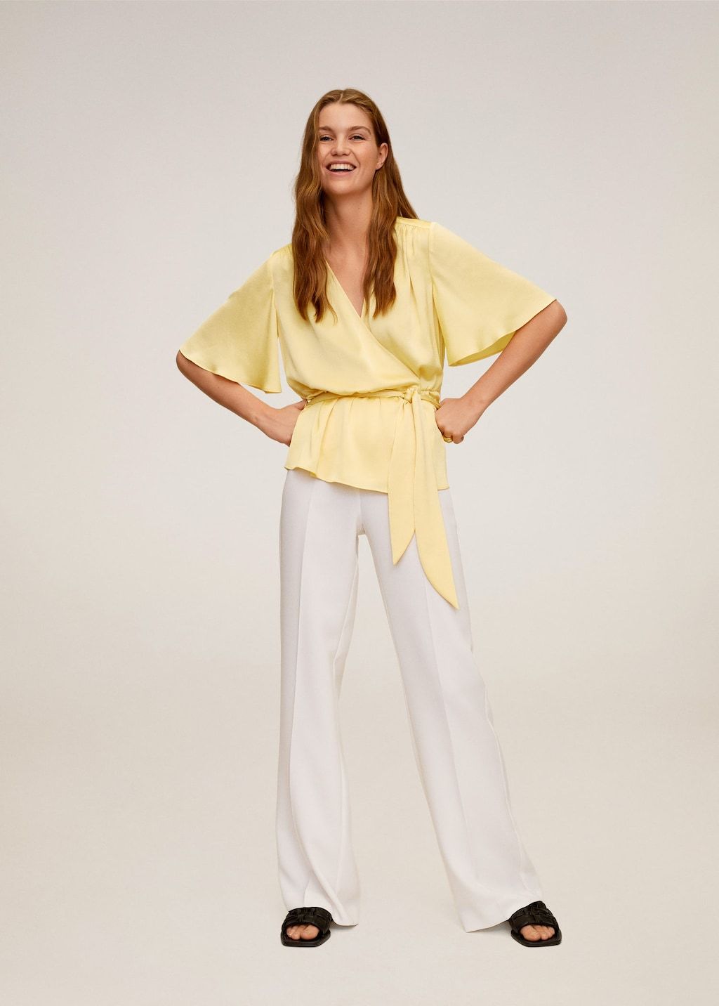 Wrap V-neckline blouse - Laurel Morgan