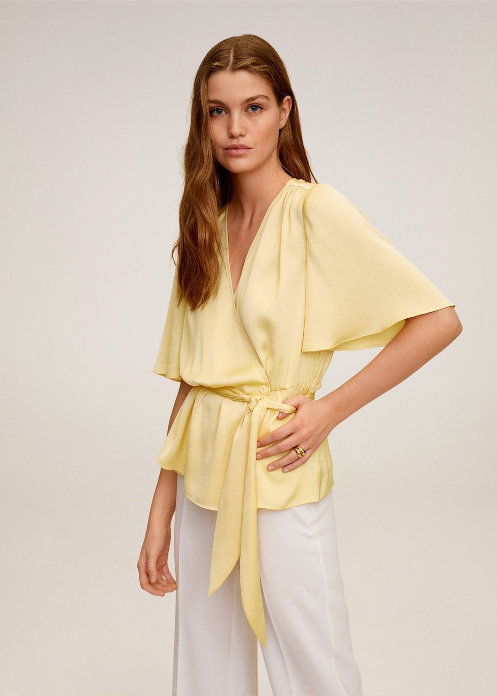 Wrap V-neckline blouse - Laurel Morgan