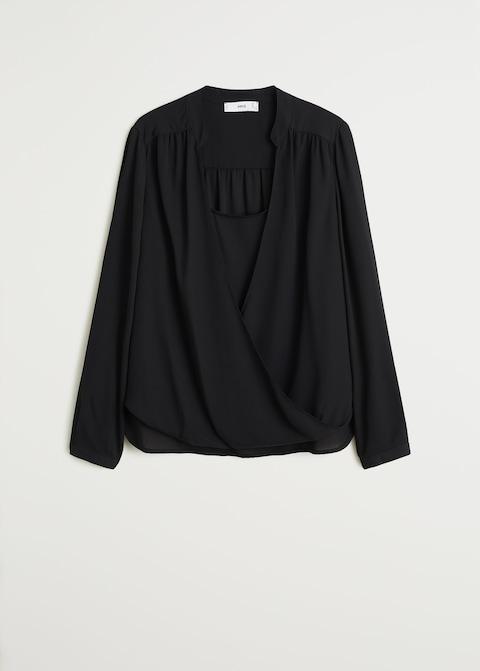 Wrap V-neckline blouse - Laurel Morgan