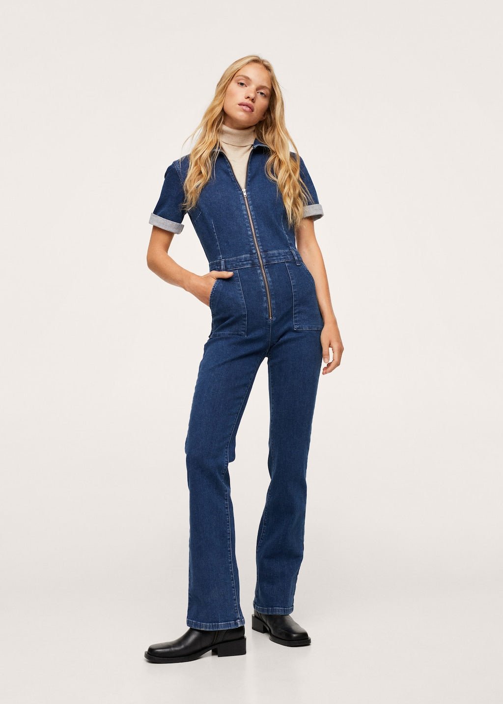 Zip denim jumpsuit - Laurel Morgan