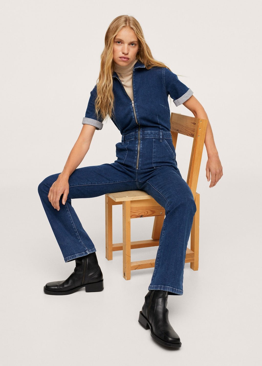 Zip denim jumpsuit - Laurel Morgan